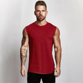 Compression Sleeveless Shirt Gym Clothing Fitness Mens Tank Top Cotton Bodybuilding Stringer Singlet Muscle Vest Workout