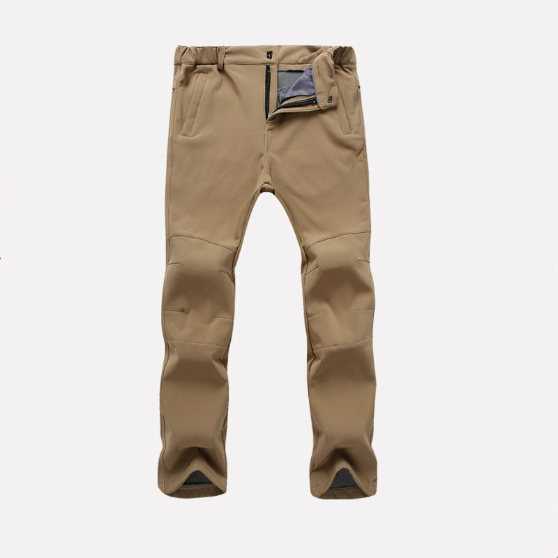 Winter Waterproof Pants Men Casual Thick Warm Fleece Shark Skin Trousers Male Windbreaker Elastic Sweatpants Men Tactical Pants