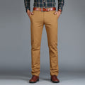 Men Pants Straight Loose Casual Trousers Cotton Fashion Men Business Suit Pants Green Brown Grey
