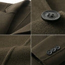 Men Wool Coat Double-sided Cashmere Coat Winter Casual Solid Wool Long Coats