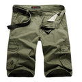 Mens Cargo Shorts Casual Shorts Pockets Solid Army Green Male Loose Work Shorts