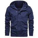 Autumn Hooded Mens Jacket New Mens Military Casual Coat Fashion Slim Fit Male Brand Clothing