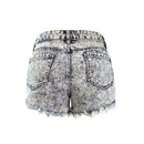 Women`s High Waist Ripped Acid Washed Denim Shorts For Woman