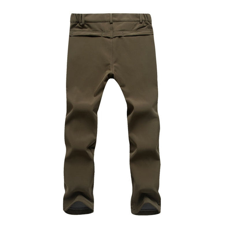 Winter Waterproof Pants Men Casual Thick Warm Fleece Shark Skin Trousers Male Windbreaker Elastic Sweatpants Men Tactical Pants