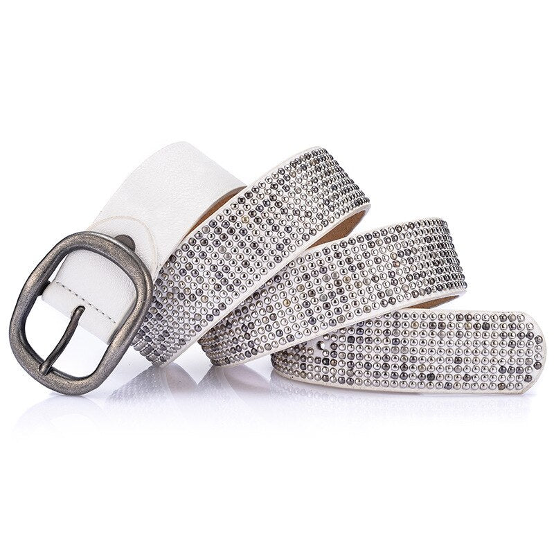 Punk Rivet Belts High Quality Designer Women Studed Belts Brand Waist Belt Casual Pin Buckle Female Belts For Jeans Strap