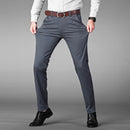 Men Business Pants Regular Straight Fit Stretch Pants Casual Suit Trousers Elasticity Pants Pocket Details
