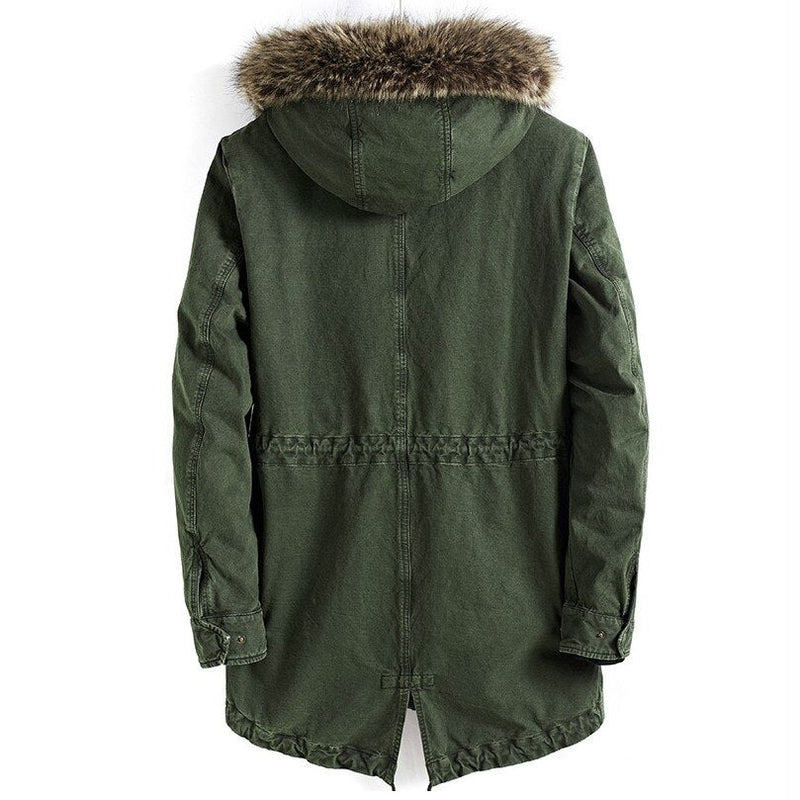 Thick Warm Men Parka Fur Collar Winter Parka Coats High Quality Hooded Windproof Cotton Long Jacket Overcoat