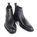 Black Chelsea Boots For Men Square Toe Slip-On Flat Handmade Leather Boots Men Patina Shoe