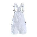 Women`s Ripped Denim Shorts Overall Jeans For Woman (White)