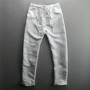 Men Summer Solid Cotton Linen Thin Straight Pants Male Casual Loose Simple Blue Khaki Trousers