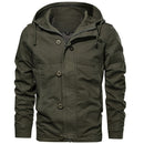 Autumn Hooded Mens Jacket New Mens Military Casual Coat Fashion Slim Fit Male Brand Clothing