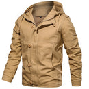 Autumn Hooded Mens Jacket New Mens Military Casual Coat Fashion Slim Fit Male Brand Clothing