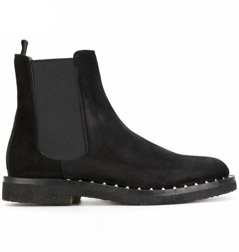 High Top Street Men Vintage Rivets Handmade Suede Boots New Slim fit Personalized West Boots