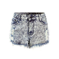 Women`s High Waist Ripped Acid Washed Denim Shorts For Woman