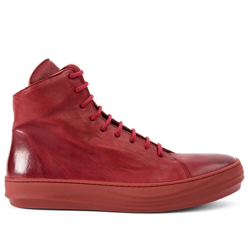 Retro Handmade Genuine Leather Men Boots Leather Wipe Lace Up Trainer Boots