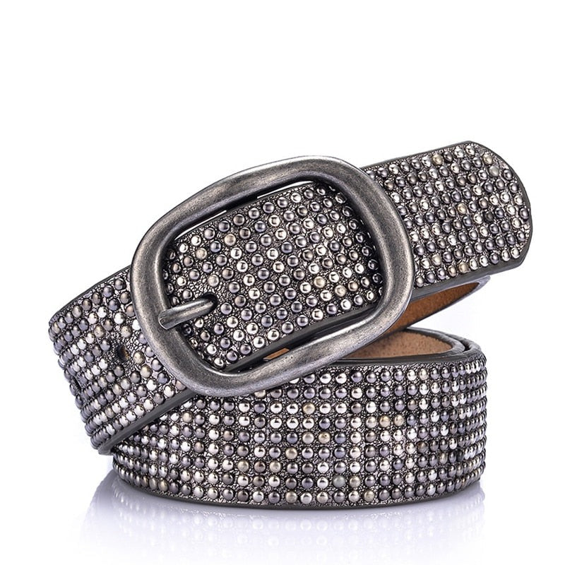 Punk Rivet Belts High Quality Designer Women Studed Belts Brand Waist Belt Casual Pin Buckle Female Belts For Jeans Strap