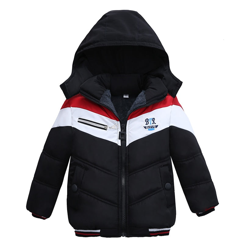Kids Baby Outerwear Thick Warm Children Down Jacket Children Long Sleeve Hooded Jackets For Boys