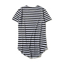 Summer Arc hem extended T Shirt Men Striped T-shirt Oversized Streetwear Men Skate Tee Shirts Swag Clothes