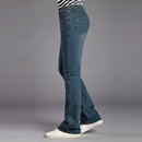 Mens Flare Jeans Man Vintage Trousers High Waist Flares Jeans For Men Bootcut Blue Jeans