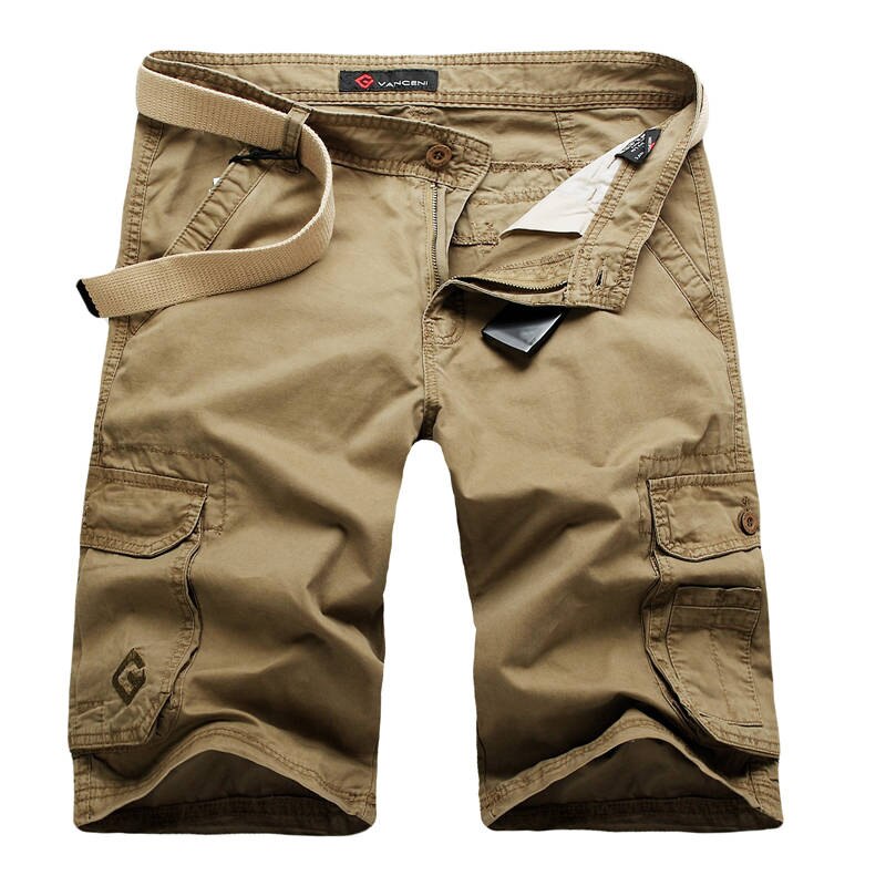 Mens Cargo Shorts Casual Shorts Pockets Solid Army Green Male Loose Work Shorts