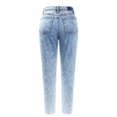 High Waist Mom Jeans With Irregular Opening Woman Boyfriend Acid Wash Cropped Denim Pants For Women Jeans
