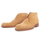 Handmade Genuine Cow Suede Men Ankle Boots Lace-Up Flat Autumn Leather Boots For Men