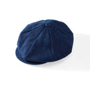 Handmade Plant Indigo Blue Dyed Octagonal Hat Original Design Unisex Retro Casual Cap Mens British Newsboy
