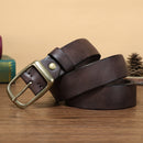 3.3CM Men High Quality Genuine Leather Belt Luxury Designer Belts Men New Copper Buckle Strap Male Jeans For Man Cowboy