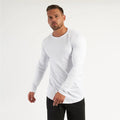 T-Shirt Men Spring Cotton T Shirt Men Solid Sports Tshirt O-neck Long Sleeve