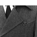 Men woolen jackets elegant double button trench coat stylish breathable wool blends windbreaker