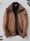 Men Leather Coat Faux Sheepskin Men Short Jacket leather Winter Jackets Mens