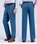 Spring Summer Arrival High Waist Jeans For Men Straight Autumn Casual High Quality Cotton Regular Fit Denim Pants Baggy Trousers