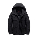 Men Winter Casual White Duck Down Jacket Thicken Snow Parka Overcoat Jacket Men Hooded Windbreaker Down Outwear Coats