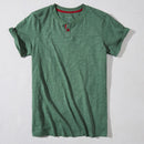 Summer Men Short Sleeve T-Shirts Cotton Casual Simple Handsome Youth Solid Slim Fit Tees