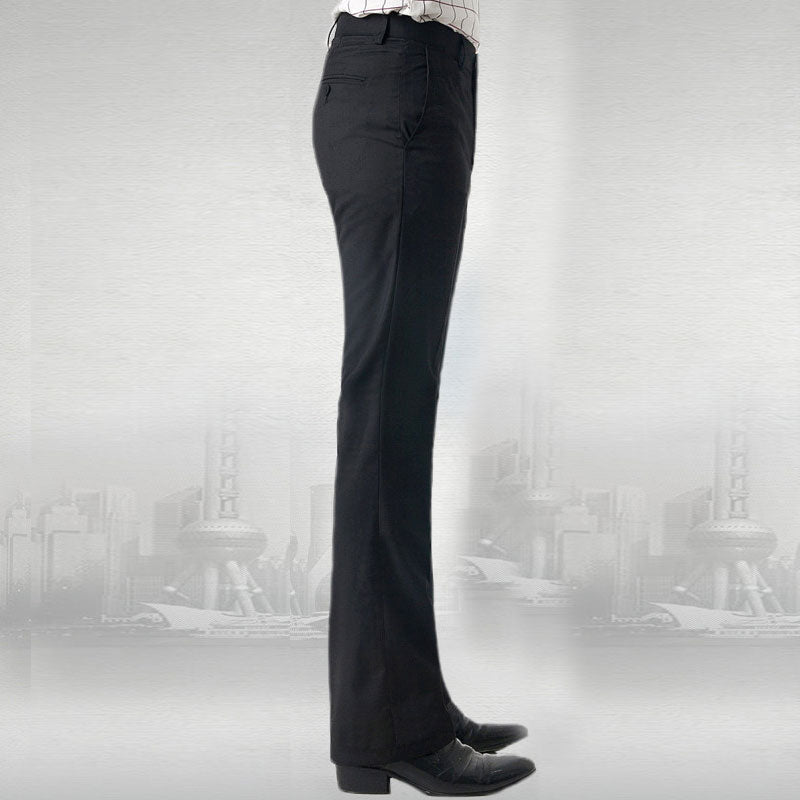 Men Flared Boot Cut Trousers Business Casual Classic British Style Office Comfortable Slim Formal Suit Bottom Pants