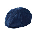Handmade Plant Indigo Blue Dyed Octagonal Hat Original Design Unisex Retro Casual Cap Mens British Newsboy
