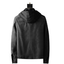 Luxury men jackets hooded elastic spring casual suede wool coats male motorcycle clothes streetwear