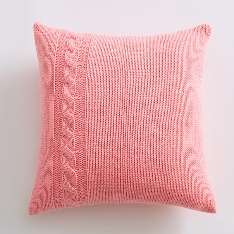 Solid Cushion Cover Knit Pillow Cover Blue  Mustard Yellow Grey Pink Pillow Case 45cm*45cm Home decoration For sofa Bed