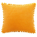 Soft Velvet Cushion Cover Solid Pillow Case Corduroy Flocking Yellow Gray Pink Home Decorative Pillow Cover 45x45cm Pompom Ball