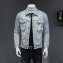 Denim Motorcycle Men Jacket High Street Retro Jacket Bomber Jacket Street Clothing Men Jacket