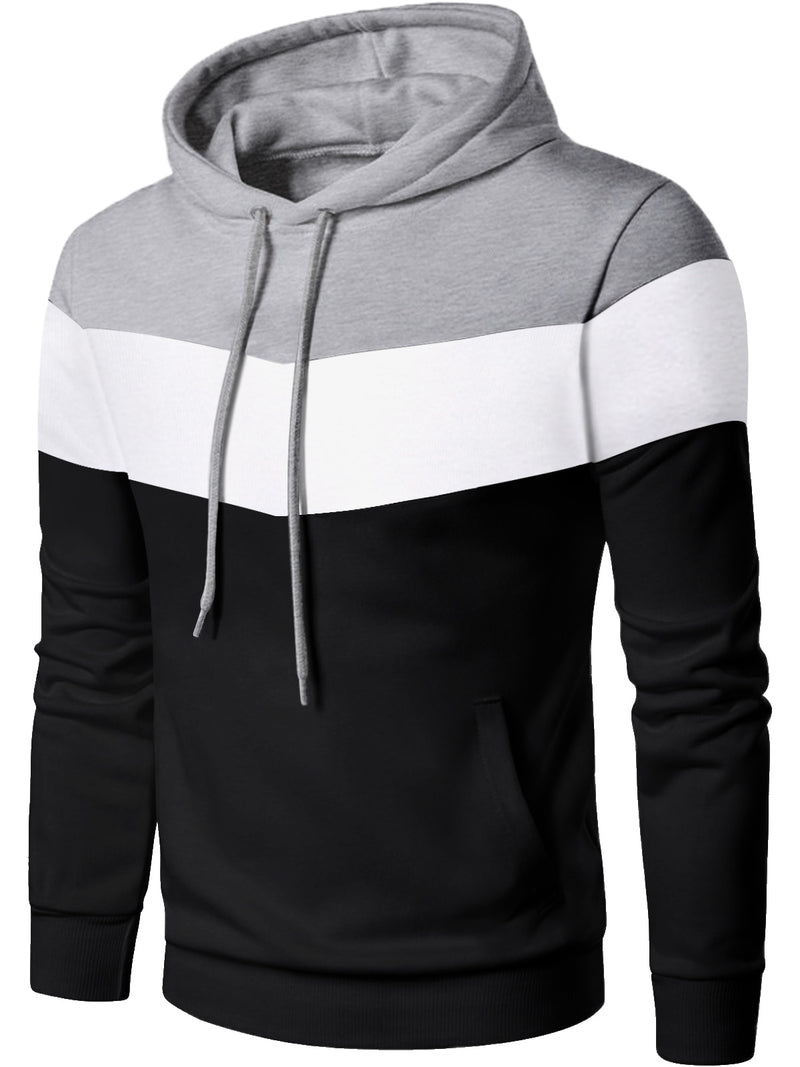 Oversize Stripe Hoodies Mens Sports Hooded Sweatshirt Workout Casual Outwear Gym Sportswear Running Pullover Tops