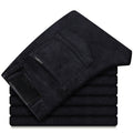 Men Classic Fit Flat Front Pant Casual Mid-Rise Corduroy Trousers Men Black Khaki Brown Summer