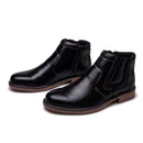 Men Boots Leather Autumn Winter Vintage Style Ankle Short Chelsea Boot Man Footwear