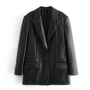 Women Leather Jacket Coat Long Women's Jacket Outwear Lady Coat Female Leather Suit Blazers
