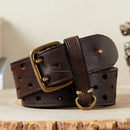 Luxury Thick Genuine Leather Men Belt Double Buckle Belt Ceinture Leather Belt Men Jeans Trouser Belt For Jeans