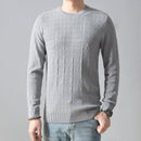 Men Casual Knitted Sweater Thin Basic Slim Fit Simple High Quality Gentlemen Long Sleeve O-Neck Male Knitwear