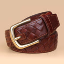 Belt Copper Buckle Designer Genuine Leather Belts For Men Woven Male Strap Braided Belts Man 3.8cm width belt for Jeans