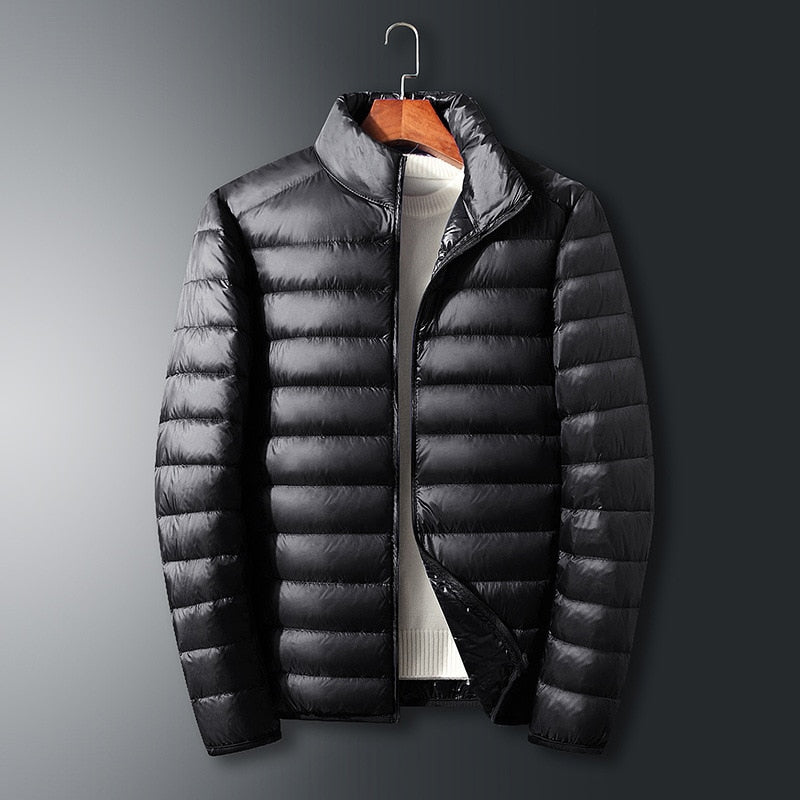 Casual Down Jacket Men Autumn and Winter New White Duck Down Stand-up Collar Male Coat Clothes