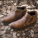 Men Boots Leather Autumn Winter Vintage Style Ankle Short Chelsea Boot Man Footwear