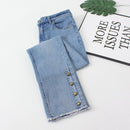 Jeans For Women Clothing Leg Tassel 4 Buttons Stretch Skinny Pencil Pants